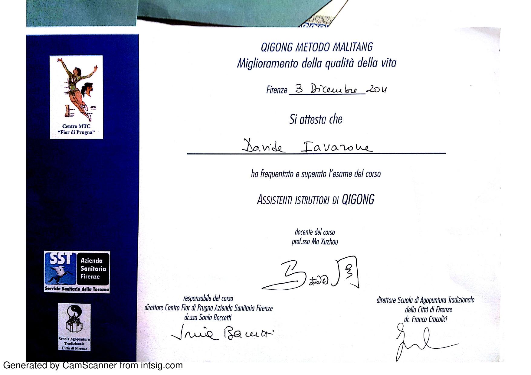 Certificato QiGong